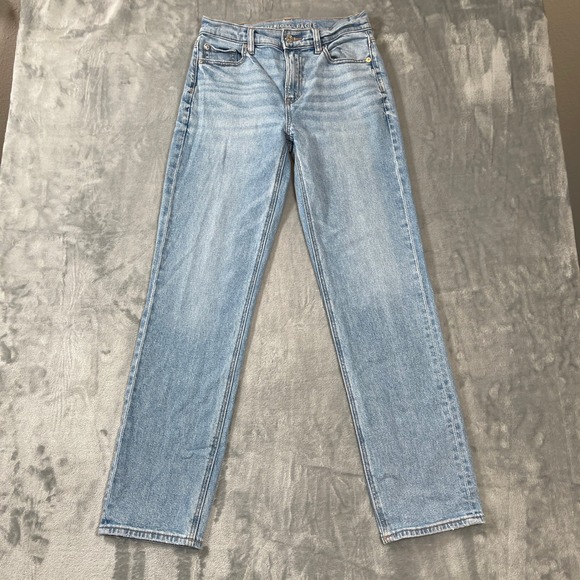 American Eagle Outfitters Denim - American Eagle Jeans Size 0 Regular Super High-Rise Straight Light Wash Blue